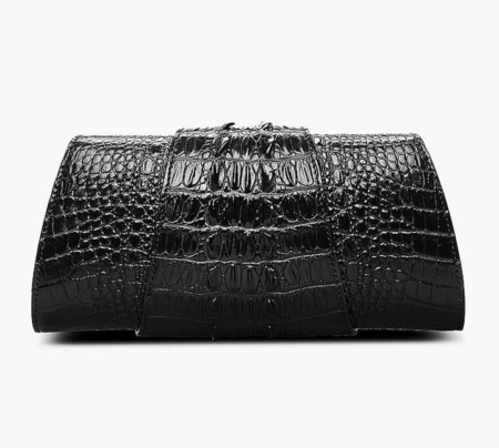 Banquet Crocodile Leather Purse, Evening Crocodile Shoulder Bag, Crossbody Bag-Back