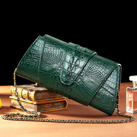 Banquet Crocodile Leather Purse, Evening Crocodile Shoulder Bag-Exhibition