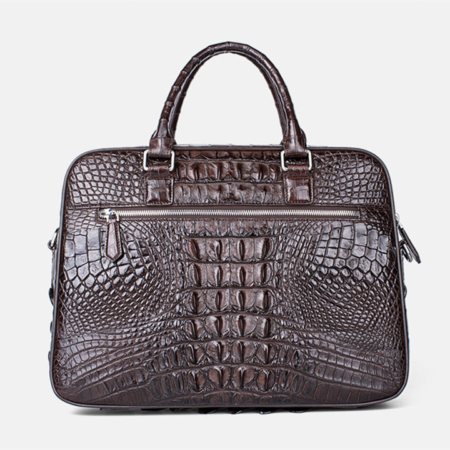 Classic Crocodile Briefcase, Crocodile Shoulder Bag-Back