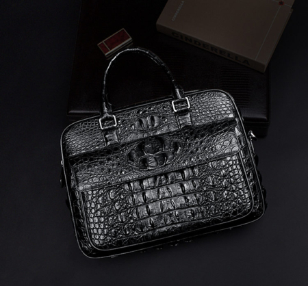 Classic Crocodile Briefcase, Crocodile Shoulder Bag, Crossbody Bag for Men-Exhibition