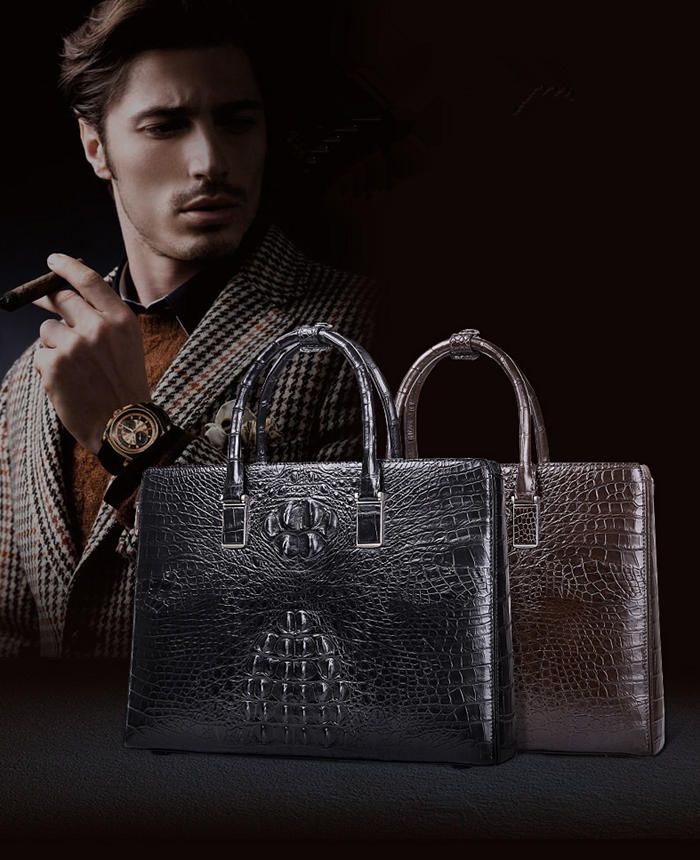 Khatoco's crocodile and ostrich leather handbags are mesmerizing