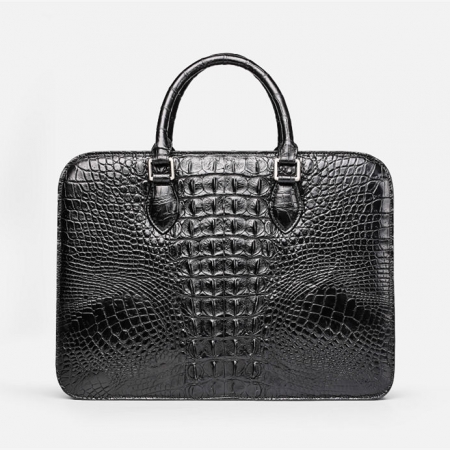 Crocodile Briefcase, Luxury Crocodile Business Bag for Men-Back