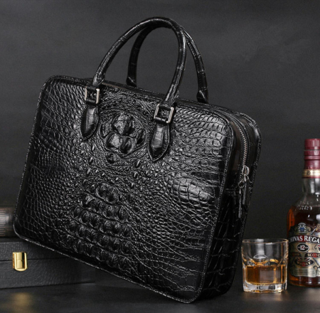 Crocodile Briefcase, Luxury Crocodile Business Bag for Men-Exhibition