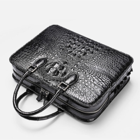 Crocodile Briefcase, Luxury Crocodile Business Bag for Men-Top