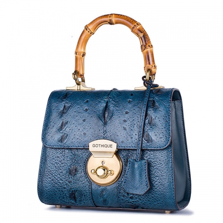 Designer Sturgeon Leather Handbag Crossbody Bag Evening Bag-Blue