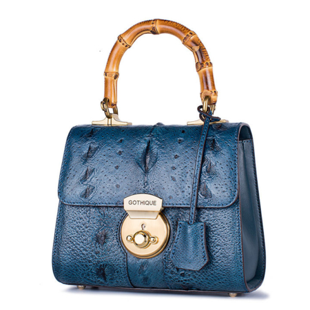 Designer Sturgeon Leather Handbag Crossbody Bag Evening Bag-Blue