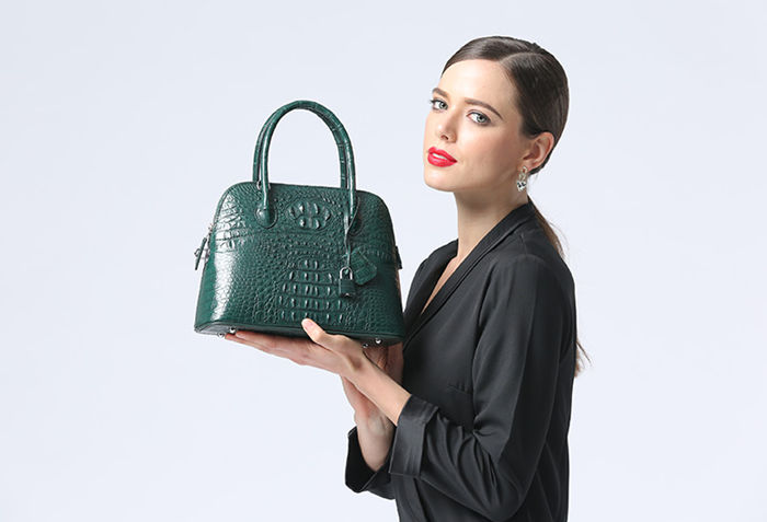 Green Crocodile Leather Handbag for Women BRUCEGAO