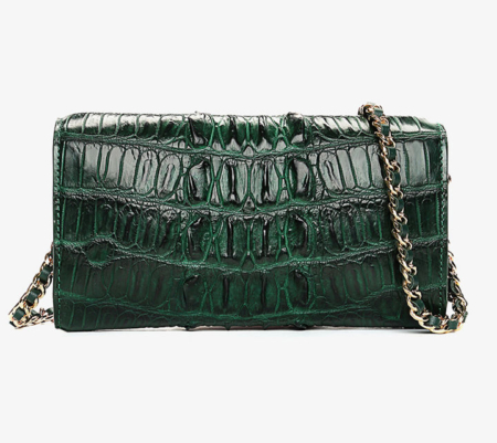 Ladies Crocodile Purse, Evening Crocodile Clutch Bag-Back