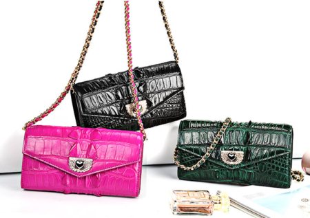 Ladies Crocodile Purse, Evening Crocodile Clutch Bag-Exhibition