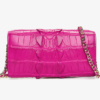 Ladies Crocodile Purse, Evening Crocodile Clutch Bag-Pink-Back