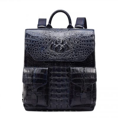 Luxury Genuine Crocodile Skin Backpack, Men’s Double Crocodile Shoulder Bag