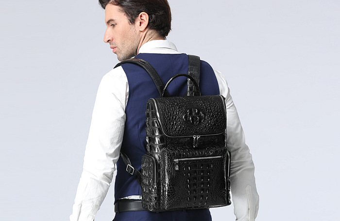 Mens Crocodile Backpack-Travel Bag