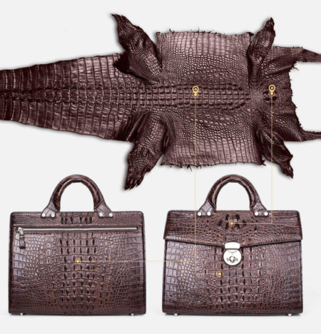 Men’s Classic Crocodile Business Briefcase-2