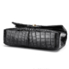 Stylish Evening Crocodile Purse, Crocodile Shoulder Bag-Black-Bottom
