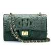 Stylish Evening Crocodile Purse, Crocodile Shoulder Bag-Green