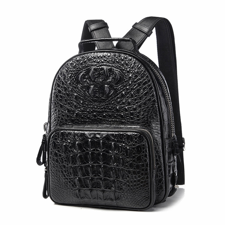 Unisex Crocodile Backpack, Casual Crocodile Laptop Travel Backpack