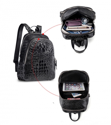 Unisex Crocodile Backpack, Fashion Crocodile Daily Backpack-Inside