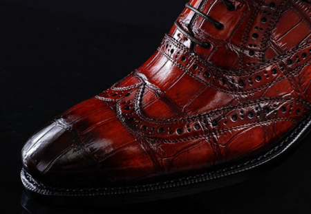 Alligator Brogue Wingtip Dress Shoes-Details