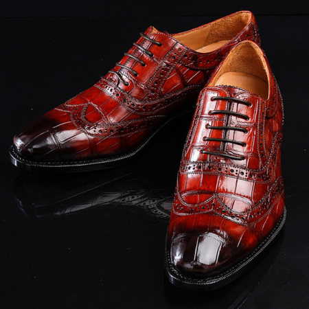 Alligator Brogue Wingtip Dress Shoes-Exhibition