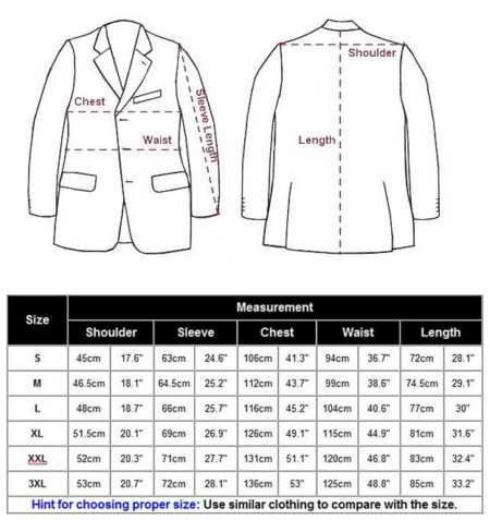 Alligator Jacket Chart