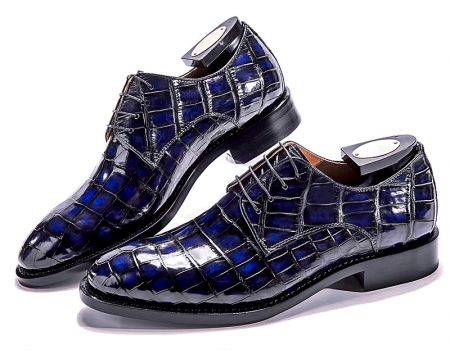 Alligator Leather Shoes for Men - Blue