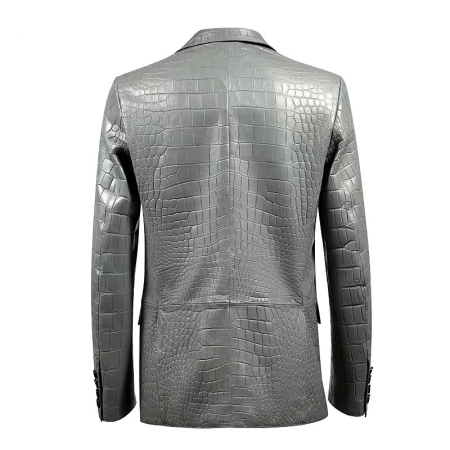 Alligator Skin Jacket for Men-Back