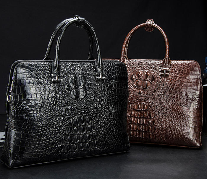 crocodile leather briefcase