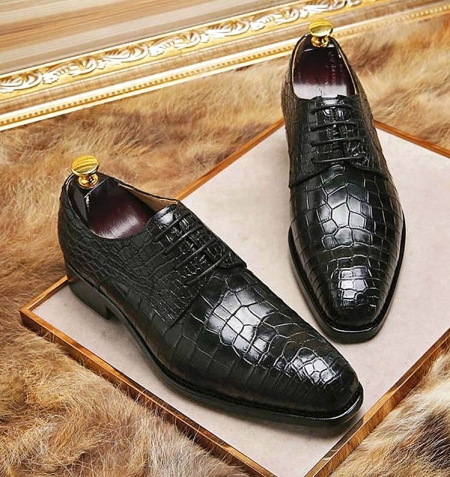 BRUCEGAO Alligator Shoes-Black Color-2
