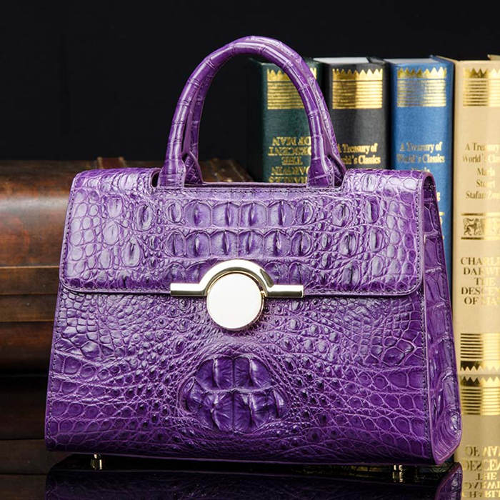 BRUCEGAO Pink Crocodile Handbag