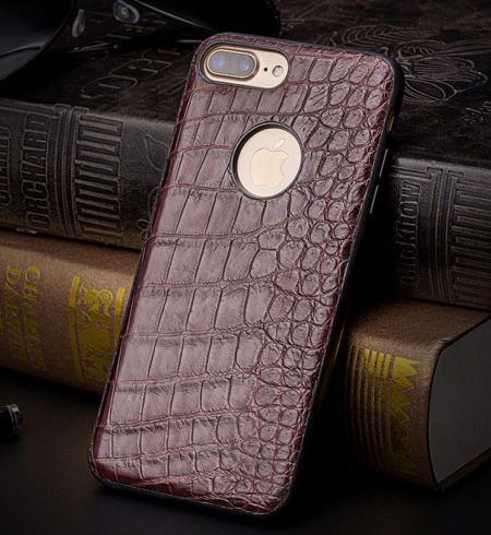 Brown-Crocodile Belly Skin TPU Edges Case