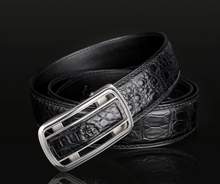 Classic Crocodile Dress Belt, Genuine Crocodile Belt for Men-1