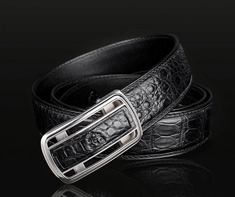 Genuine Caiman Crocodile 35mm Leather Dress Belt by Trafalgar Men's  Accessories