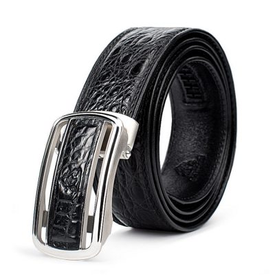 Classic Crocodile Dress Belt, Genuine Crocodile Belt for Men