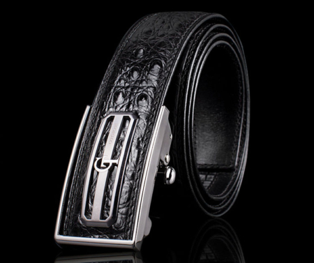 Classic Crocodile Dress Belt, Genuine Crocodile Belt for Men-GT-Exhibition