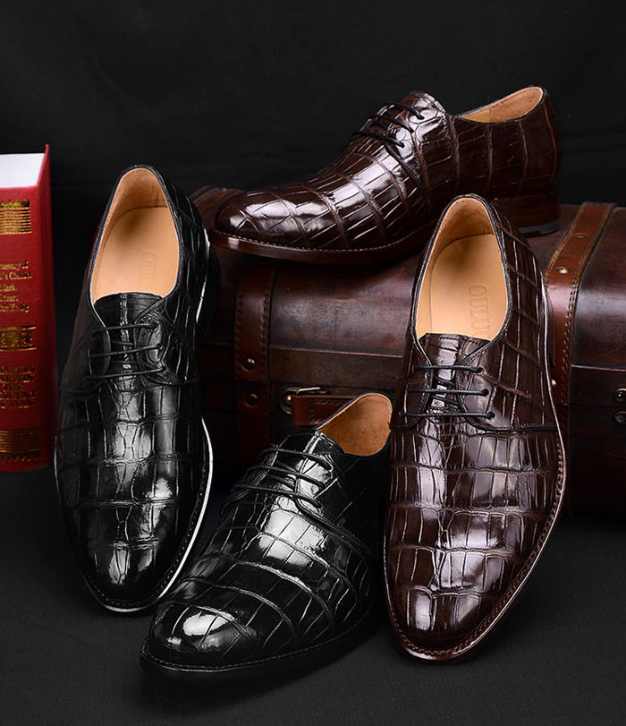 Crocodile Leather Oxford Shoes