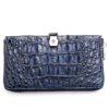 Crocodile Long Bifold Wallet, Designer Business Crocodile Clutch Wallet-Blue-Back
