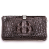 Crocodile Long Bifold Wallet, Designer Business Crocodile Clutch Wallet-Front