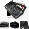 Crocodile Long Bifold Wallet, Designer Business Crocodile Clutch Wallet-Inside