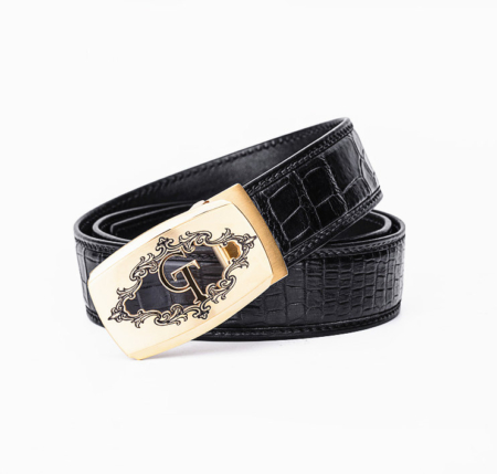 Designer Alligator Belt, Fashion Alligator Belt for Men-Black-1