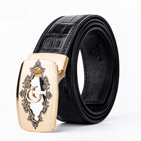 Designer Alligator Belt, Fashion Alligator Belt for Men-Black