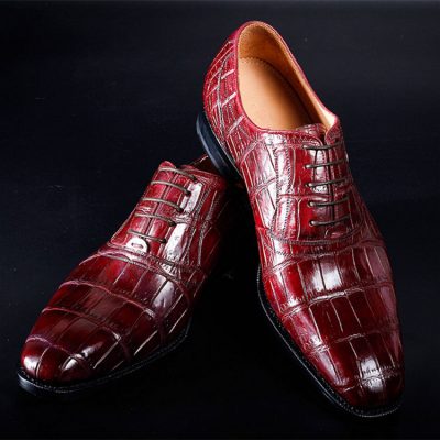 burgundy crocodile shoes