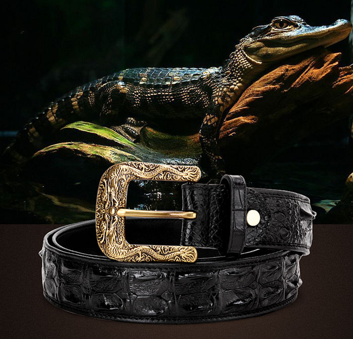 Men Genuine Leather Belts Crocodile Pattern Automatic Buckle Belts For Men Brand  Luxury High Quality Business Strap