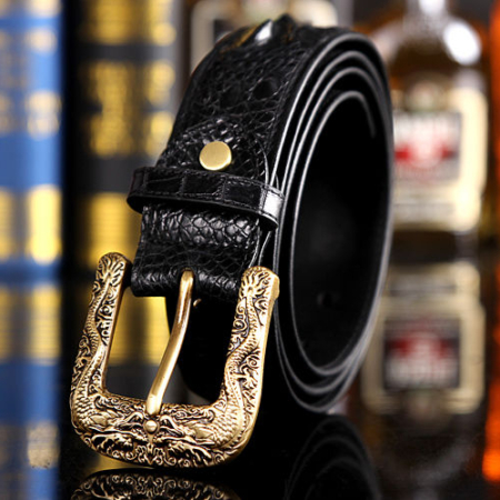 Classic Crocodile Dress Belt and Genuine Crocodile Belt for Men