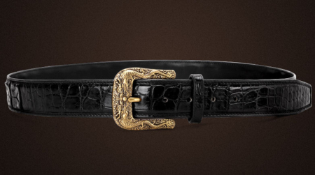 Dragon Pattern Buckle Crocodile Belt, Luxury Crocodile Belt for Men-Lay