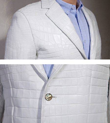 Exotic Alligator Skin Men’s Jacket-Details