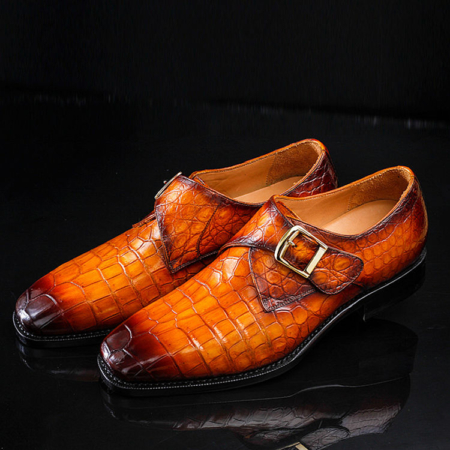 Genuine Mens Alligator Shoes Brown Casual Alligator Shoes-Exhibitions