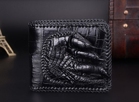 Handmade Crocodile Wallet Pocket Purse for Men-Front