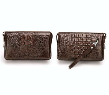 Large Capacity Crocodile Wallet-Brown Exhibition