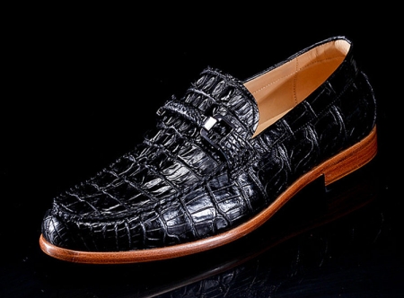 Luxury Handmade Crocodile Boat Shoes-Side