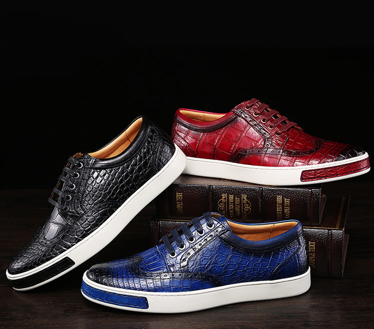 Men's Fashion Alligator Oxford Sneakers